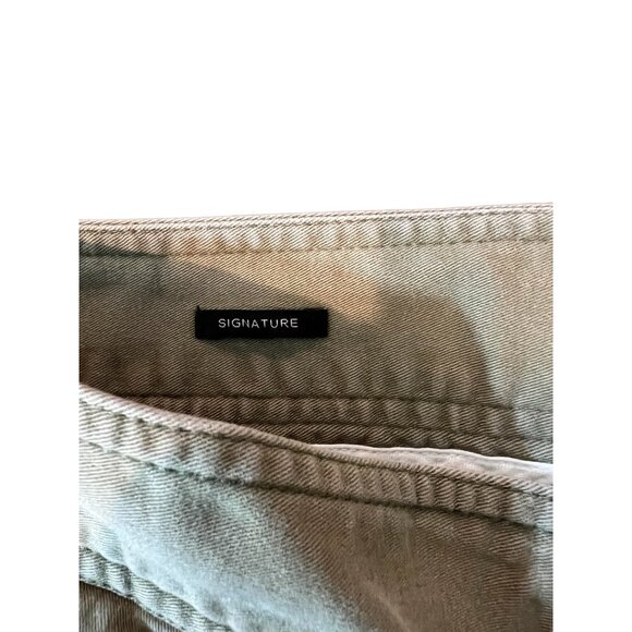 Talbots Signature Pants L Womens Olive‎ Green Ankle Zip Chino Khaki Size 12 - Picture 6 of 7